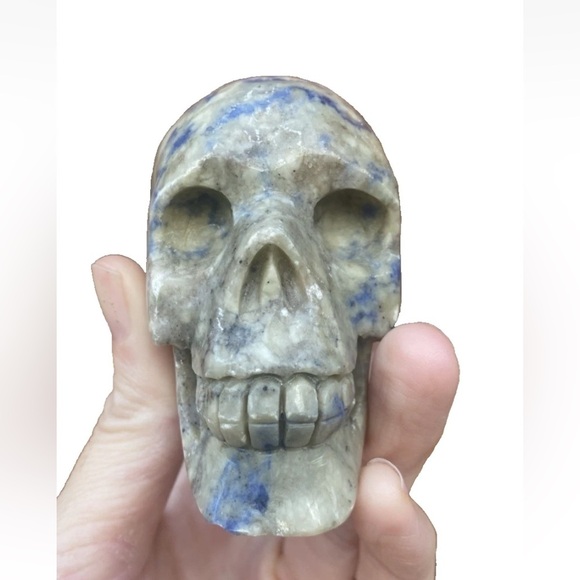 10.8 ounce Realistic lapis lazuli Crystal Hand Carved Crystal Skull Healing - Picture 1 of 5
